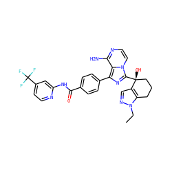 CCn1ncc2c1CCC[C@@]2(O)c1nc(-c2ccc(C(=O)Nc3cc(C(F)(F)F)ccn3)cc2)c2c(N)nccn12 ZINC000217062363