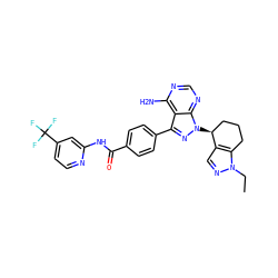 CCn1ncc2c1CCC[C@@H]2n1nc(-c2ccc(C(=O)Nc3cc(C(F)(F)F)ccn3)cc2)c2c(N)ncnc21 ZINC000217070579