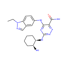 CCn1ncc2cc(Nc3nc(N[C@@H]4CCCC[C@@H]4N)nnc3C(N)=O)ccc21 ZINC000223203620
