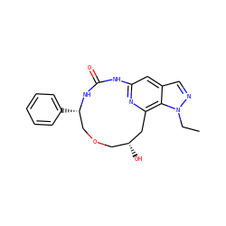 CCn1ncc2cc3nc(c21)C[C@H](O)COC[C@H](c1ccccc1)NC(=O)N3 ZINC001772592824