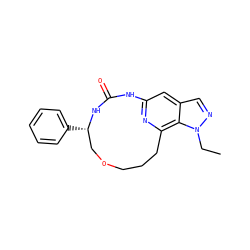 CCn1ncc2cc3nc(c21)CCCOC[C@H](c1ccccc1)NC(=O)N3 ZINC001772593792