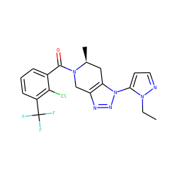 CCn1nccc1-n1nnc2c1C[C@H](C)N(C(=O)c1cccc(C(F)(F)F)c1Cl)C2 ZINC000222070114