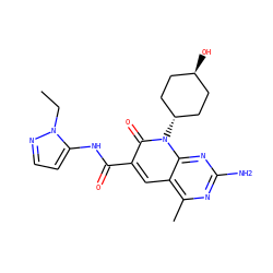CCn1nccc1NC(=O)c1cc2c(C)nc(N)nc2n([C@H]2CC[C@H](O)CC2)c1=O ZINC000261189354