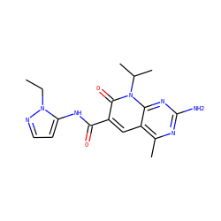 CCn1nccc1NC(=O)c1cc2c(C)nc(N)nc2n(C(C)C)c1=O ZINC000116012530