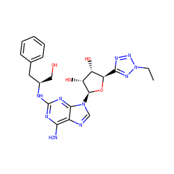 CCn1nnc([C@H]2O[C@@H](n3cnc4c(N)nc(N[C@H](CO)Cc5ccccc5)nc43)[C@H](O)[C@@H]2O)n1 ZINC000003951024