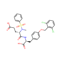 CN([C@@H](CCC(=O)O)C(=O)N[C@@H](Cc1ccc(OCc2c(Cl)cccc2Cl)cc1)C(=O)O)S(=O)(=O)c1ccccc1 ZINC000027300774