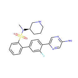 CN([C@@H]1CCCNC1)S(=O)(=O)c1ccccc1-c1ccc(-c2cnc(N)cn2)c(F)c1 ZINC000224770499