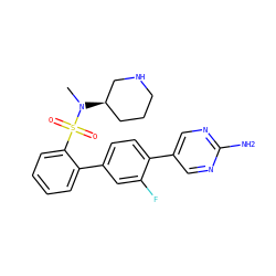 CN([C@@H]1CCCNC1)S(=O)(=O)c1ccccc1-c1ccc(-c2cnc(N)nc2)c(F)c1 ZINC000224712697