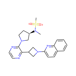 CN([C@@H]1CCN(c2nccnc2C2CN(c3ccc4ccccc4n3)C2)C1)S(C)(=O)=O ZINC000139818742