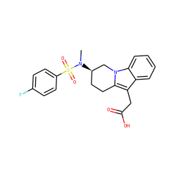 CN([C@@H]1CCc2c(CC(=O)O)c3ccccc3n2C1)S(=O)(=O)c1ccc(F)cc1 ZINC000034804182
