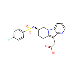 CN([C@@H]1CCc2c(CC(=O)O)c3ncccc3n2C1)S(=O)(=O)c1ccc(F)cc1 ZINC000043013177
