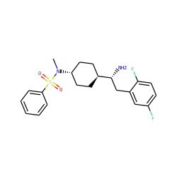 CN([C@H]1CC[C@H]([C@H](N)Cc2cc(F)ccc2F)CC1)S(=O)(=O)c1ccccc1 ZINC000254051281