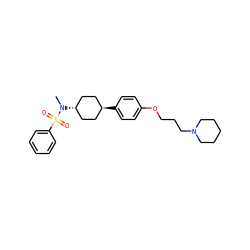 CN([C@H]1CC[C@H](c2ccc(OCCCN3CCCCC3)cc2)CC1)S(=O)(=O)c1ccccc1 ZINC000261179695