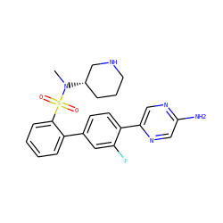 CN([C@H]1CCCNC1)S(=O)(=O)c1ccccc1-c1ccc(-c2cnc(N)cn2)c(F)c1 ZINC000224770457
