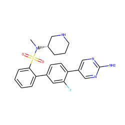 CN([C@H]1CCCNC1)S(=O)(=O)c1ccccc1-c1ccc(-c2cnc(N)nc2)c(F)c1 ZINC000224791588