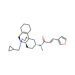 CN(C(=O)/C=C/c1ccoc1)[C@@H]1CC[C@H]2[C@H]3CC4=C(CCCC4)[C@@]2(CCN3CC2CC2)C1 ZINC000084671708