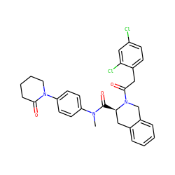 CN(C(=O)[C@@H]1Cc2ccccc2CN1C(=O)Cc1ccc(Cl)cc1Cl)c1ccc(N2CCCCC2=O)cc1 ZINC000084655357