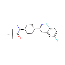CN(C(=O)C(C)(C)C)[C@H]1CC[C@H]([C@H](N)Cc2cc(F)ccc2F)CC1 ZINC000261187224