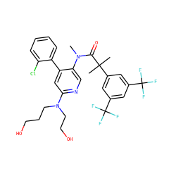 CN(C(=O)C(C)(C)c1cc(C(F)(F)F)cc(C(F)(F)F)c1)c1cnc(N(CCO)CCCO)cc1-c1ccccc1Cl ZINC000049777296