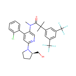CN(C(=O)C(C)(C)c1cc(C(F)(F)F)cc(C(F)(F)F)c1)c1cnc(N2CCC[C@@H]2CO)cc1-c1ccccc1Cl ZINC000049777190