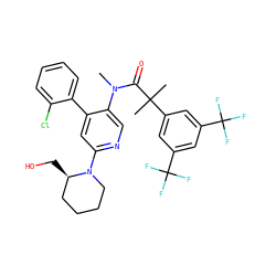 CN(C(=O)C(C)(C)c1cc(C(F)(F)F)cc(C(F)(F)F)c1)c1cnc(N2CCCC[C@H]2CO)cc1-c1ccccc1Cl ZINC000049777172
