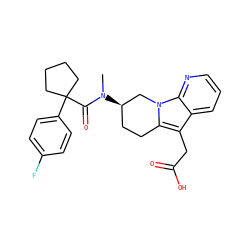 CN(C(=O)C1(c2ccc(F)cc2)CCCC1)[C@@H]1CCc2c(CC(=O)O)c3cccnc3n2C1 ZINC000066251801