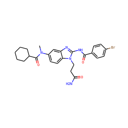 CN(C(=O)C1CCCCC1)c1ccc2c(c1)nc(NC(=O)c1ccc(Br)cc1)n2CCC(N)=O ZINC000040936835
