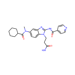 CN(C(=O)C1CCCCC1)c1ccc2c(c1)nc(NC(=O)c1ccncc1)n2CCC(N)=O ZINC000040937833