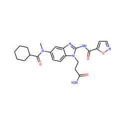 CN(C(=O)C1CCCCC1)c1ccc2c(c1)nc(NC(=O)c1ccno1)n2CCC(N)=O ZINC000040937896