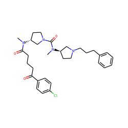 CN(C(=O)CCCC(=O)c1ccc(Cl)cc1)[C@@H]1CCN(C(=O)N(C)[C@@H]2CCN(CCCc3ccccc3)C2)C1 ZINC000028132185