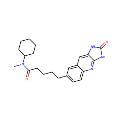 CN(C(=O)CCCCc1ccc2nc3[nH]c(=O)[nH]c3cc2c1)C1CCCCC1 ZINC000013725780