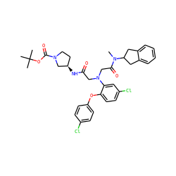 CN(C(=O)CN(CC(=O)N[C@@H]1CCN(C(=O)OC(C)(C)C)C1)c1cc(Cl)ccc1Oc1ccc(Cl)cc1)C1Cc2ccccc2C1 ZINC000473087967
