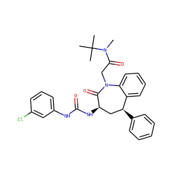 CN(C(=O)CN1C(=O)[C@H](NC(=O)Nc2cccc(Cl)c2)C[C@H](c2ccccc2)c2ccccc21)C(C)(C)C ZINC000027215306