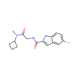 CN(C(=O)CNC(=O)c1cc2cc(Cl)ccc2[nH]1)C1CCC1 ZINC000028128659