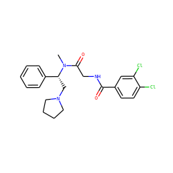 CN(C(=O)CNC(=O)c1ccc(Cl)c(Cl)c1)[C@H](CN1CCCC1)c1ccccc1 ZINC000028130115