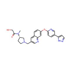 CN(C(=O)CO)[C@H]1CCN(Cc2cnc3cc(Oc4ccc(-c5ccn[nH]5)cn4)ccc3c2)C1 ZINC000215843038