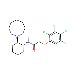 CN(C(=O)COc1cc(Cl)c(Cl)c(Cl)c1Cl)[C@@H]1CCCC[C@H]1N1CCCCCCC1 ZINC000027899515