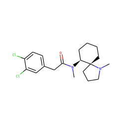 CN(C(=O)Cc1ccc(Cl)c(Cl)c1)[C@H]1CCCC[C@@]12CCCN2C ZINC000028257197