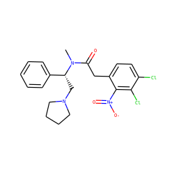 CN(C(=O)Cc1ccc(Cl)c(Cl)c1[N+](=O)[O-])[C@H](CN1CCCC1)c1ccccc1 ZINC000026575184
