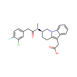 CN(C(=O)Cc1ccc(F)c(Cl)c1)[C@@H]1CCc2c(CC(=O)O)c3ccccc3n2C1 ZINC000071341109