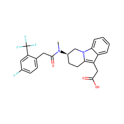 CN(C(=O)Cc1ccc(F)cc1C(F)(F)F)[C@@H]1CCc2c(CC(=O)O)c3ccccc3n2C1 ZINC000071334212
