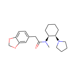 CN(C(=O)Cc1ccc2c(c1)OCO2)[C@H]1CCCC[C@H]1N1CCCC1 ZINC000026840353
