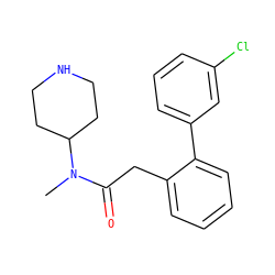 CN(C(=O)Cc1ccccc1-c1cccc(Cl)c1)C1CCNCC1 ZINC000049046249