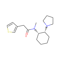CN(C(=O)Cc1ccsc1)[C@H]1CCCC[C@H]1N1CCCC1 ZINC000001657958