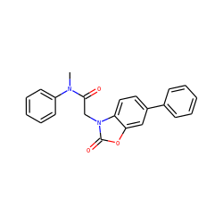 CN(C(=O)Cn1c(=O)oc2cc(-c3ccccc3)ccc21)c1ccccc1 ZINC000084742041