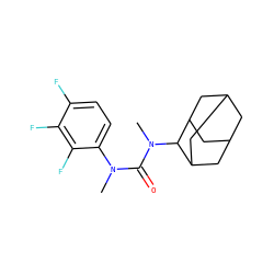 CN(C(=O)N(C)C1C2CC3CC(C2)CC1C3)c1ccc(F)c(F)c1F ZINC000072114782