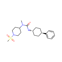 CN(C(=O)N[C@H]1CC[C@H](c2ccccc2)CC1)C1CCN(S(C)(=O)=O)CC1 ZINC000101143004