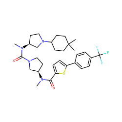 CN(C(=O)N1CC[C@@H](N(C)C(=O)c2ccc(-c3ccc(C(F)(F)F)cc3)s2)C1)[C@H]1CCN(C2CCC(C)(C)CC2)C1 ZINC000028123526
