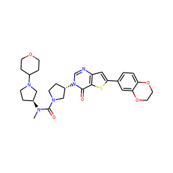 CN(C(=O)N1CC[C@H](n2cnc3cc(-c4ccc5c(c4)OCCO5)sc3c2=O)C1)[C@H]1CCN(C2CCOCC2)C1 ZINC000028818571