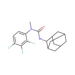 CN(C(=O)NC1C2CC3CC(C2)CC1C3)c1ccc(F)c(F)c1F ZINC000072112327